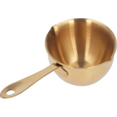 Stainless Steel Milk Pan, Mini Butter Warmer Pot Profession Elle Kochs Auce Pan with Pourer for Milk Chocolate Hot Oil (Gold)