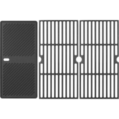 WELL GRILL 43 cm Grill Plate & Grill Grate Cast Iron for Enders Monroe Pro 3, Boston 3, Colorado 3, Cast Iron Grate and Grill Pan for Charbroil, Barbecook Siesta 310, Landmann Triton Gas Grill