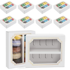 Pack of 12 Cupcake Macaron Packaging Box with Large Viewing Window, Biscuit Packaging, Gift Boxes for Baked Goods, Jewellery Packaging, Suggestion, Birthday Party, Wedding, Large