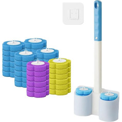 Einweg-WC-Bürsten-Nachfüllpackungen, WC-Bürstenkopf-Ersatz, Einweg-WC-Reinigungssystem mit 36 Nachfüllungen, Toilettenstab-Set für Badezimmer, Küche und Zuhause, 38 Stück