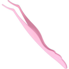 Miuffue Wimpern-Applikator-Werkzeug, DIY Falsche Wimpern, Applikator Werkzeug, Edelstahl, gebogene Wimpernpinzette für Cluster und Streifen Wimpern, Rosa