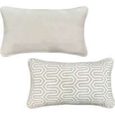 HerHwa wendbare Lendenkissenbezüge für den Außenbereich, nur 50,8 x 30,5 cm, wasserdicht, glatter Reißverschluss, doppelseitig, farblich abgestimmt, strapazierfähiges Polyester für Innen- und