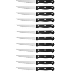AURMOO Steakmesser Set 12-teilig, Scharfes Steakmesser mit Wellenschliff, Profi Steakmesser-Set, Steak Messer Set aus Edelstahl, Spülmaschinengeeignet.