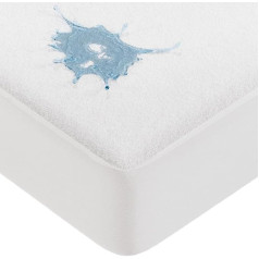 VOUNOT Set of 2 Mattress Protectors 150 x 200 x 30 cm, Waterproof Breathable Mattress Topper, Oeko-Tex Certified, All-Round Cover Elastic Mattress Protector, White