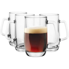 Glasmark Krosno Beer Glasses Set 0.3 Litre Glasses for Beer Mug Beer Mug Glasses for Craft Beer Glass Drinking Glass Dishwasher Safe 4 x 300 ml, Colourless
