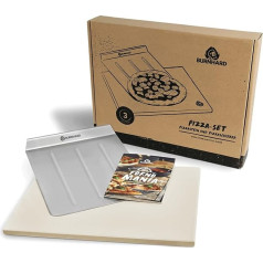 Universal Pizza Stone for Oven, Gas Grill and Charcoal Grill made of Cordierite for Bread, Tarte Flambée and Pizza, Rectangular