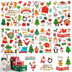 16 Christmas Stickers with 200+ Christmas Stickers Self-Adhesive Stickers Christmas Children and Winter for Photo Album Journal Accessories Decoration, DIY Scrapbooking Stickers Gift Bag