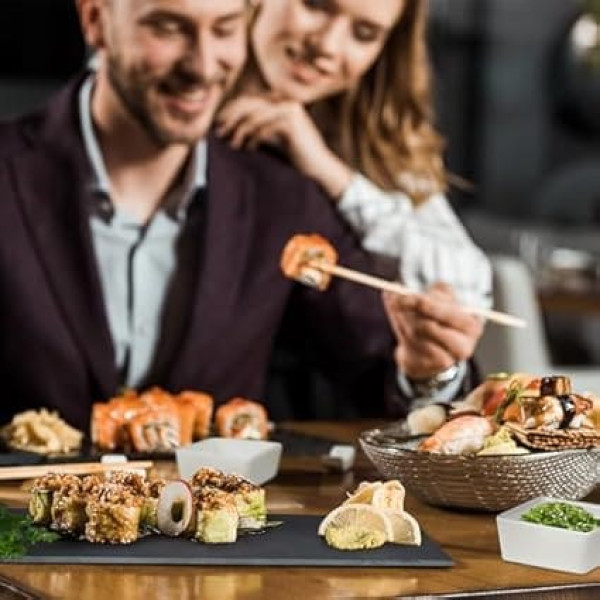 Relaxdays Serving Bowls Set of 8 with Bamboo Board, Slate Plate and Spoons, for Dips, Antipasti, Tapas, Multicoloured