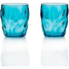 Flamefield Ice Tumbler Aqua Short - 2-Piece Set Serene Aqua Tumbler, Perfect for Casual & Formal Drinks, Dishwasher Safe, Shatterproof, Ideal for Quiet Drinking
