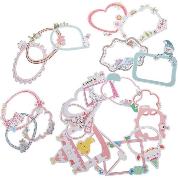 Cabilock 1 Set of Stickers for Photo Frame, Frame and Edges for Scrapbook Frames, Photo Albums, Photo Albums, Accessories, Picture Frames for Scrapbooking Scrapbook Items, Paper, 20 Sheets