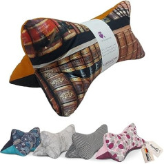 Leseknochen Nackenkissen (Bücher) bequem und waschbar! Handgestopft und genäht in Deutschland - Nutzbar als Nackenrolle Kissen Nackenrolle