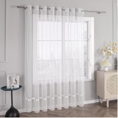 HongYa Curtain - Voile / Sheer Curtain - Transparent Curtain with Satin Ribbon