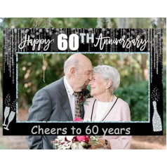 JeVenis Diamond Wedding Decoration 60th Wedding Anniversary Decorations Golden 60th Wedding Anniversary Photo Props for 60th Wedding Anniversary Party Supplies