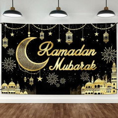 Ramadan Mubarak Banner for Eid Mubarak Decorations Ramadan Party Decorations Ramadan Eid Mubarak Background Banner Supplies for Home Indoor Outdoor