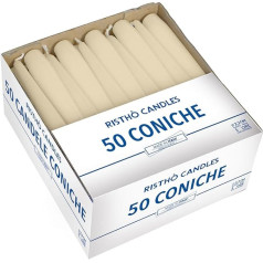 CERERIA di Giorgio risthò Cone for Candlestick, Wax Candles, Ivory, 2.2 X 25 CM