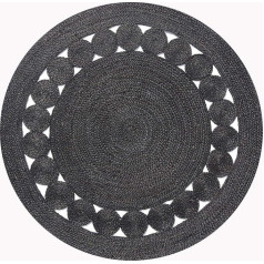 Gifiie Jute Rug, Handwoven from 100% Jute - Ideal for Living Room, Bedroom and Hallway, Perfect as a Decorative (Anthracite, 90 cm)
