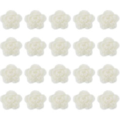 QUARKZMAN 20 Stück Blumen Aufnäher, 50mm Häkelblumen Blumenstickerei Applikationen Verzierungen für DIY Haare Hüte Kleidung Hochzeit Dekor Handwerk, Weiß