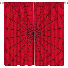 Yearn Jear Superhero Spider Web Window Curtains for Kids Baby Room Bedroom Home Office Decoration Decoration 42 x 45 Inch Red