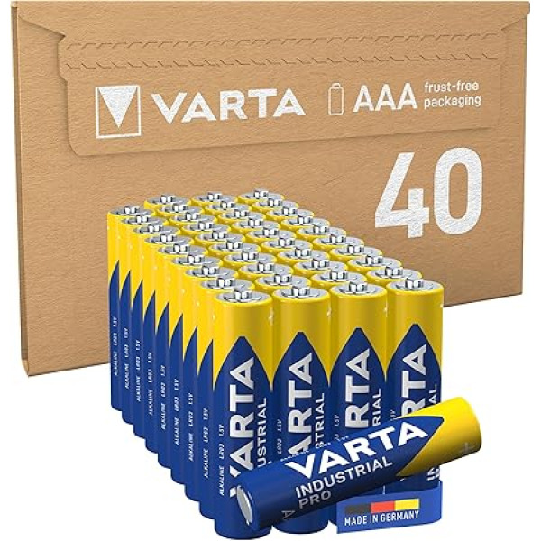 Varta Batteries Micro AAA LR03 Made in Germany Pack of 40 pieces in environmentally friendly packaging