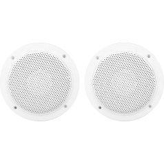 Garsent 4 Inch Waterproof Marine Ceiling Speaker with 120 Watt Power, Handling for Kitchen, Bathroom, Boat, Car, RV, Motorhome, Motorcycle, Fabric Border and Flat Design