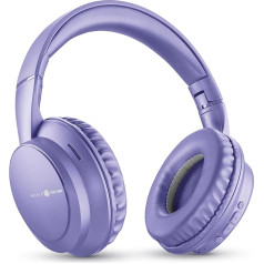 Music Sound Boost Wireless Around Ear Headphones with Built-in Microphone, 3 EQ Modes, Up to 8 Hours Battery Life, Ergonomic Design for Music and Calls, Compatible with Smartphones and Tablets