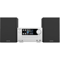 KENWOOD M-725DAB-S Micro Hi-Fi System with DAB+, CD, USB, Bluetooth and TFT Display, Frosted Aluminium