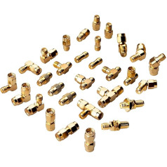 YILIANDUO 30 Type Set SMA Adapter Kit SMA/RPSMA Male/Female RF Coaxial Adapter Kit for WiFi Antenna Goggles FPV Drone Signal Router Extension Cable
