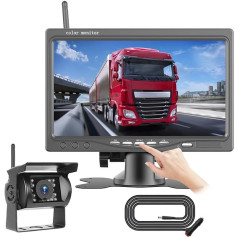 [Wireless] Reversing Camera Monitor Kit, for RV Van Truck, 7 Inch Monitor with Reversing Camera, 18 IR Night Vision, Waterproof Camera Kit