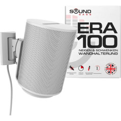 Sound bass ERA100 Tilt & Swivel White Single Wall Mount Bracket (1 Piece) Compatible with Sonos ERA 100 Effortless Installation Includes Mounting Kit