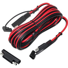 KUNCAN 25FT SAE to SAE Extension Cable DC Cord 2 Pin Harnesses 16 Gauge Wire SAE Connection Extension Cable with SAE Connector Quick Disconnect