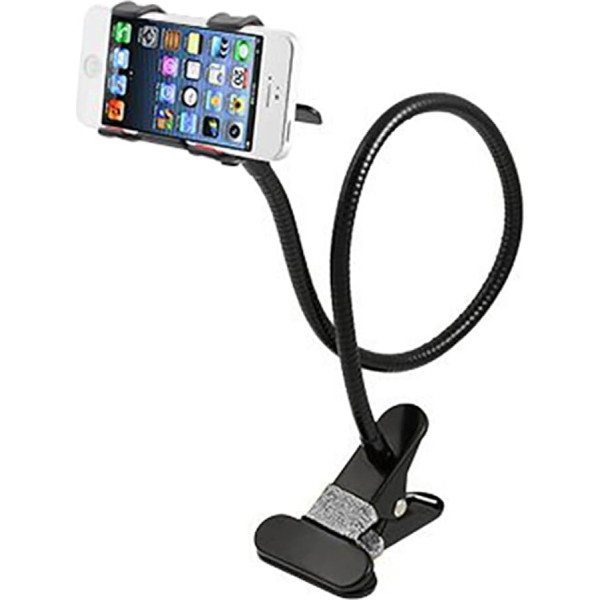 AFUNTA Universal 360 degree Rotation Flexible Long Arms Mobile Phone Holder, Gooseneck Clamp Holder Bracket Stand for iPhone4 / 5 / 5S /6, Samsung Galaxy S3 S4 S5, Note2 / Note3, Android and All Mobiles and Cameras Wide Less than 95mm, Lazy beside Bed, Ca
