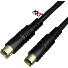 rhinocables S-Video Male to Male Cable S Video SVHS Cable Super Video TV Camcorder Graphics 4 Pin Mini DIN Wire S-VHS Gold Plated Connector (5m)