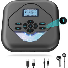 MONODEAL CD Player Portable with Bluetooth, Built-in CD Burner Function, Portable CD Player with Anti-Skip for Car