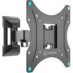 ONKRON NP24 Universal TV Wall Mount for 17-43 Inch Screens up to 35 kg, TV Mount Wall Swivelling Extendable Tilts Max 200 x 200 VESA Monitor Wall Mount TV Hanging Black