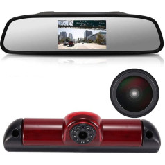 HD IP68 Car Caravan Reversing System Brake Light Reversing Camera Roof Camera Parking Aid with Angle Adjustable Night Vision Compatible with Fiat Ducato X253/Peugeot Boxter/Citroen Jumper