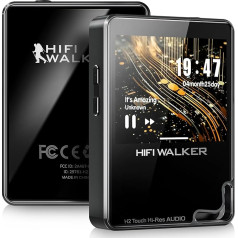 HIFI WALKER MP3 Player with Bluetooth 5.2, 128GB MP3 Player Touch Screen, DAC HiFi for Lossless Sound - High Resolution Digital Audio Music Player Supports DSD and Up to 512GB (Expandable)