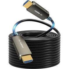 SOEYBAE 8K Optic HDMI Cable 15 m, HDMI 2.1 Fibre Optic Cable 48Gbps 8K @ 60Hz 4K @ 120Hz 3D Support HDCP2.2 for HDTV, Projector, Gaming Box, Home Cinema, TV Box