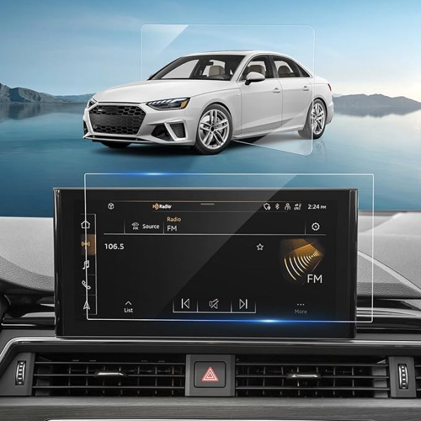 BSTW Compatible with Audi A4 B9 A5 F5 2020-2025 & Audi Q5 FY 2020-2024 Navigation Screen Protector 10.1 Inch MMI Touch Display Tempered Glass Screen Protector 9H Scratch-Resistant HD Clear