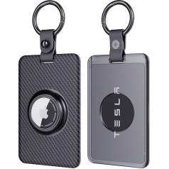 Kartenhalter für Tesla Keycard mit AirTag-Slot, Kunststoff-Schlüsselkarten-Schutzhülle für Tesla Model 3 Y S X, Schlüsselhalter mit Schlüsselanhängern, 2 Stück