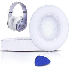 Replacement Ear Pads Compatible with Beats Studio 2.0 3.0 Over-Ear Headphones, Earpads with Premium Soft Protein Leather, Noise Isolation, High Density, Extra Thick Memory Foam (White)