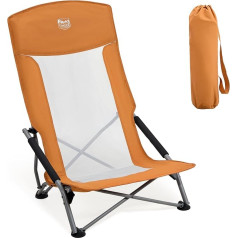 TIMBER RIDGE Beach Chair Foldable Lightweight High Back Camping Chair Foldable with Low Chair Legs Breathable Mesh Backrest