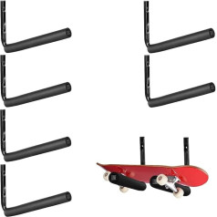 Skateboard Wall Mount Storage Rack Skateboard Garage Display Organizer Skateboard Storage Holder for Snowboards Scooter Longboards (15x25cm/6pcs)