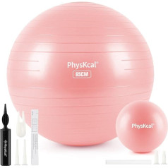 PhysKcal Exercise Ball and 23 cm Pilates Ball Set, Anti-Burst, Non-Slip Sitting Ball, Balance Ball, Yoga Ball for Home, Gym and Office, Tools and Hand Pump Included