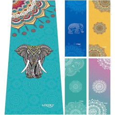 Non-slip Yoga towel, mats towel with smart corner pockets and elastic loop, microfiber hot yoga towel for bikram, pilate, fitness 63 x 183 cm by Ucooly, ladies