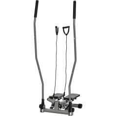 HOMCOM Stepper with Extended Handlebar Gym with LCD Display, Multifunctional, ABS, 54 x 40 x 135 cm, Black and Silver