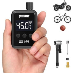 Mini Bicycle Pump, Electric Bicycle Pump with Digital LCD Pressure Gauge, Ultra Small 120 PSI Bicycle Air Pump, 500 mAh, Type-C Rechargeable Battery Mini Pumps for Bicycles