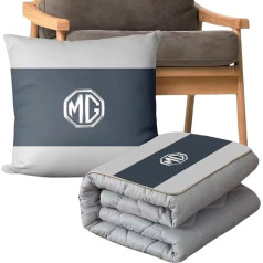 QYPLKJHG Reisedecke Kissen 2 in 1 für MG ZS 2017-2021, Autokissen Decke mit Auto Logo Reisedecke für Auto Kuscheldecke Auto Decken Kissen Flugzeugdecke Auto Accessoires,A