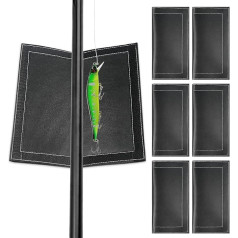 NVAAV Fishing Lure Covers, 6 Pack Fishing Lure Wraps, PVC Leather Fishing Hook Covers Guard Rod Armour Lure Shield Bait Storage Protector Glove to Keep Fishermen Fishing Safe, Black