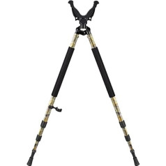 Trakiom Two-legged shooting sticks for hunting, shooting bipod for hunting, adjustable bipod shooting pad, rifle bipod with 360° rubber V-yoke pad, twist lock, lightweight aluminium frame and