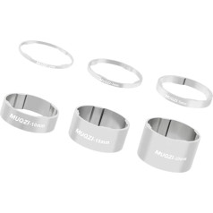 HESHUYAN Spacer Fahrrad 6 Stück Fahrrad-Headset-Abstandshalter for Vordergabel-Unterlegscheibe, Fahrrad-Vorbau-Gabel-Unterlegscheiben Fahrrad Spacer(Silver)